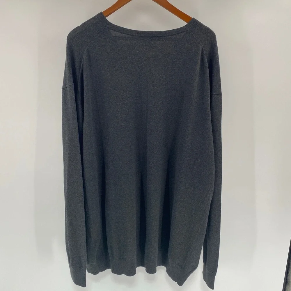 NEW Cutter Buck V Neck Sweater Mens 4XB Gray Preppy Acedemia Minimalist Office